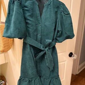 Crown & Ivy Green Suede Dress